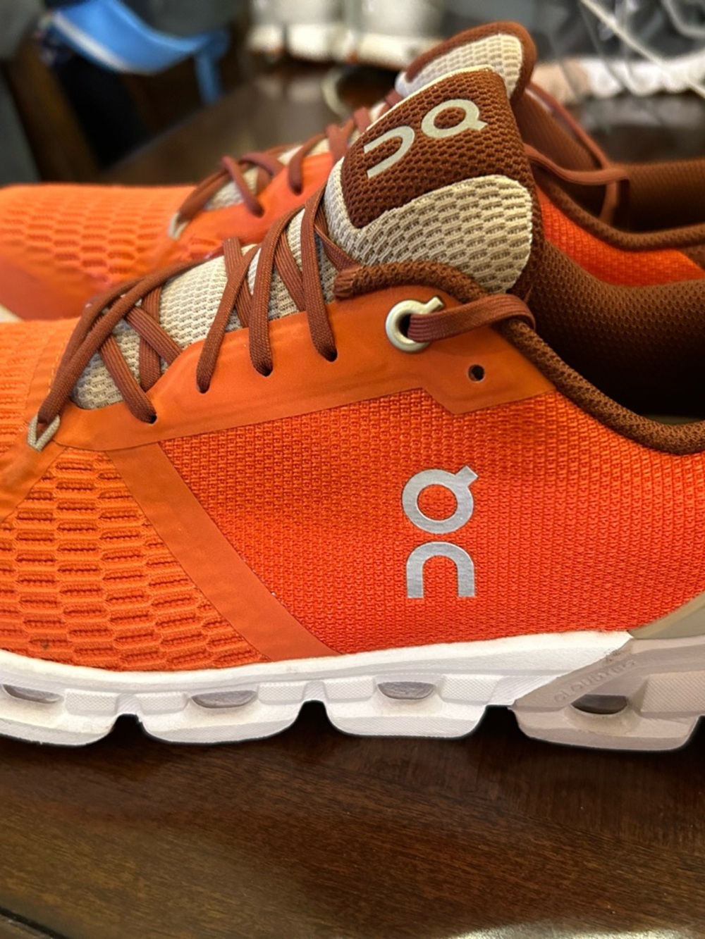 On Running Orange and Brown Women's Sneakers